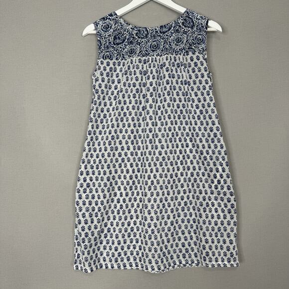 House of Pom Womens Dress XS White 100% Cotton Printed Beachy Cover Up Resort - Picture 8 of 11